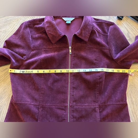 Burgundy suede-like women’s jacket size PL - Picture 4 of 7